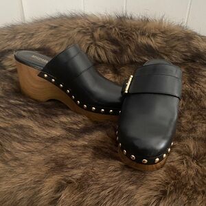 Michael Kors Black Leather Studded Mules